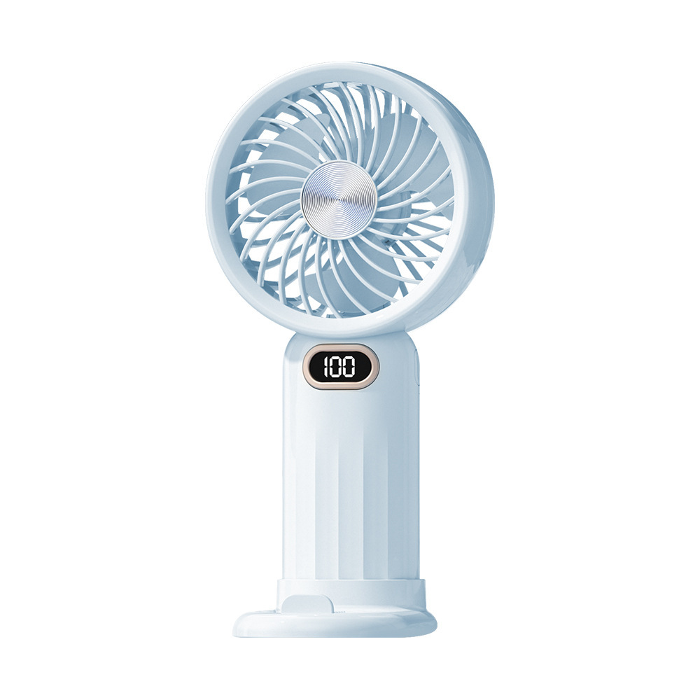 Speed ​​Handheld Portable Fan Double Battery Operated Cooling Fan Adjustable Small Desk Fan with Digital Display-000883
